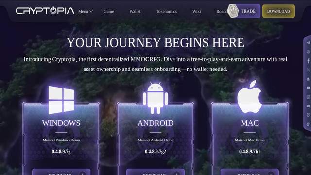 Cryptopia casino screenshot